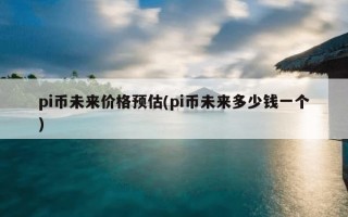 pi币未来价格预估(pi币未来多少钱一个)