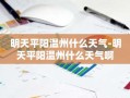 明天平阳温州什么天气-明天平阳温州什么天气啊