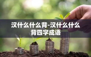 汉什么什么背-汉什么什么背四字成语
