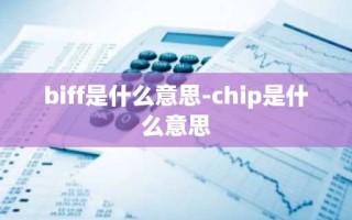 biff是什么意思-chip是什么意思