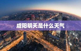 咸阳明天是什么天气
