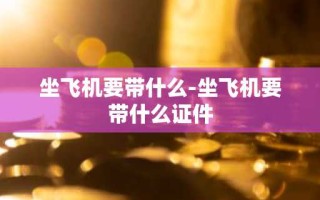 坐飞机要带什么-坐飞机要带什么证件