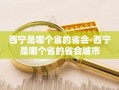 西宁是哪个省的省会-西宁是哪个省的省会城市