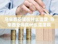 马来西亚现在什么温度-马来西亚现在什么温度啊