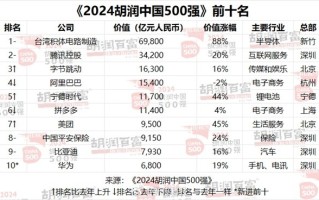 胡润中国500强发布：台积电居首，华为重返前十