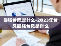 最强台风是什么-2023年台风最强台风是什么