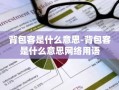 背包客是什么意思-背包客是什么意思网络用语