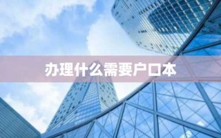 办理什么需要户口本