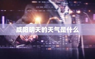 咸阳明天的天气是什么
