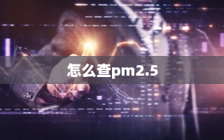 怎么查pm2.5