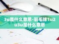 3u是什么意思-羽毛球1u2u3u是什么意思