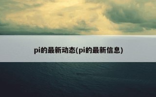 pi的最新动态(pi的最新信息)