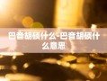 巴音胡硕什么-巴音胡硕什么意思