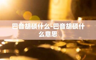 巴音胡硕什么-巴音胡硕什么意思