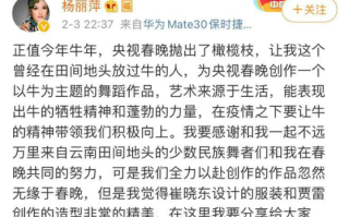 杨丽萍发文透露遗憾：舞蹈节目被毙无缘2021年春晚