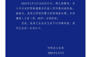 小米SU7高速服务区轮胎被人划破 官方通报：60岁男子被刑拘