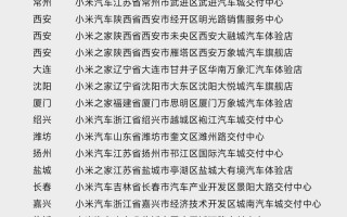 小米汽车全国布局完成 小米汽车宣布2024年12月新增50家门店