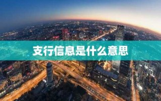 支行信息是什么意思