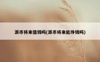 派币将来值钱吗(派币将来能挣钱吗)