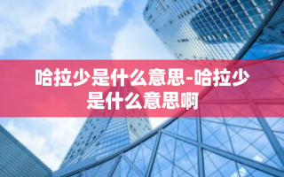 哈拉少是什么意思-哈拉少是什么意思啊