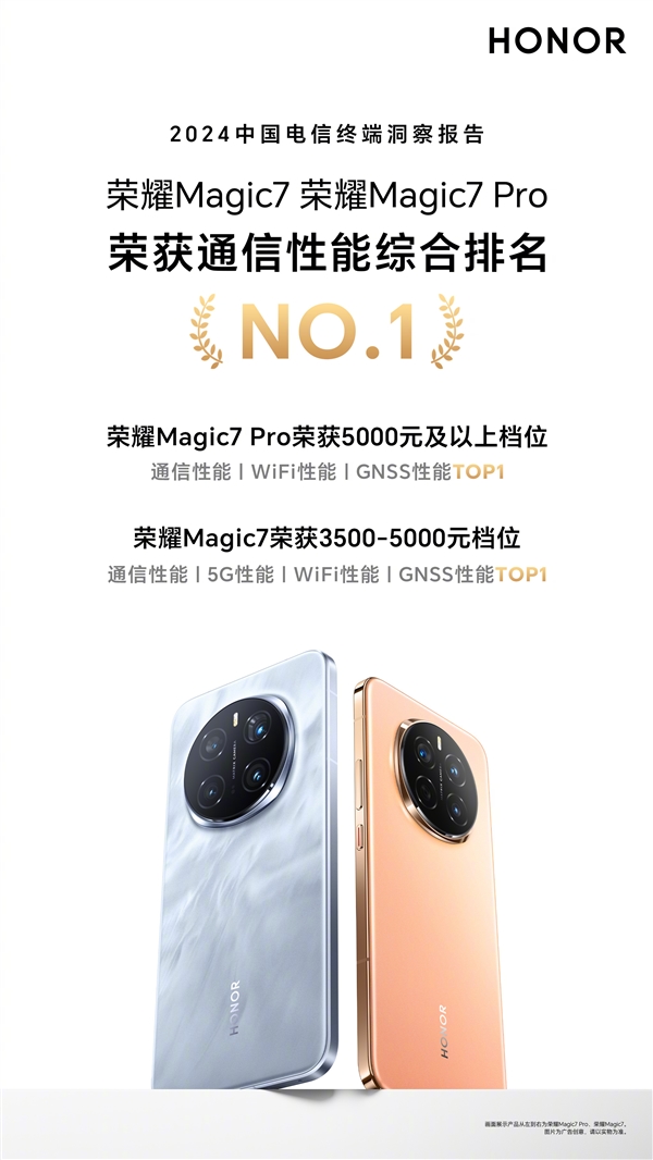 中国电信：荣耀Magic7系列获通信性能综合排名第一-第2张图片-芙蓉之城