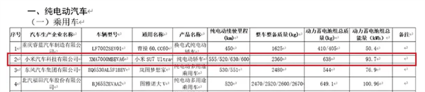 小米SU7 Ultra续航首次公布！最高630km 搭载93.7kWh电池-第1张图片-芙蓉之城