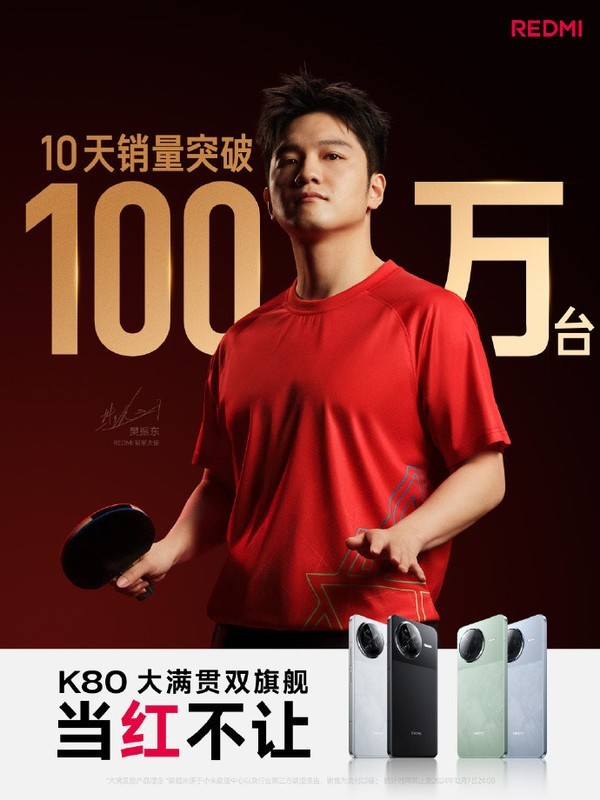 REDMI宣布K80系列销量破100万部 打破历史记录-第1张图片-芙蓉之城