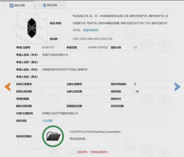 车头不再是字母！奇瑞申请智界汽车车标-第3张图片-芙蓉之城