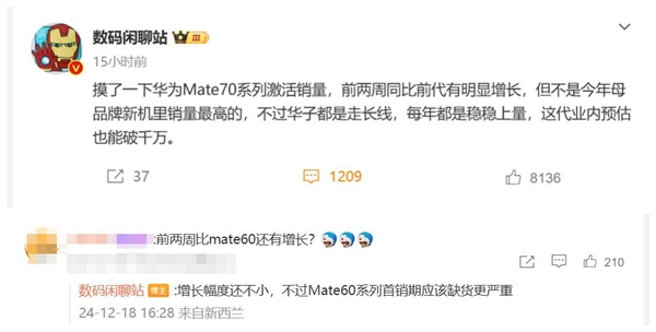 华为Mate 70系列销量破千万稳了：卖得比Mate 60更火爆-第2张图片-芙蓉之城