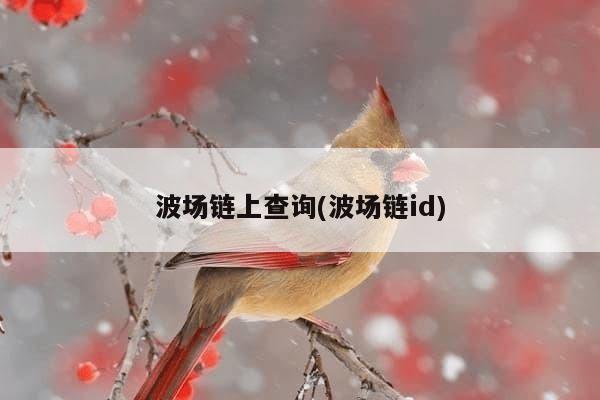 波场链上查询(波场链id)-第1张图片-芙蓉之城