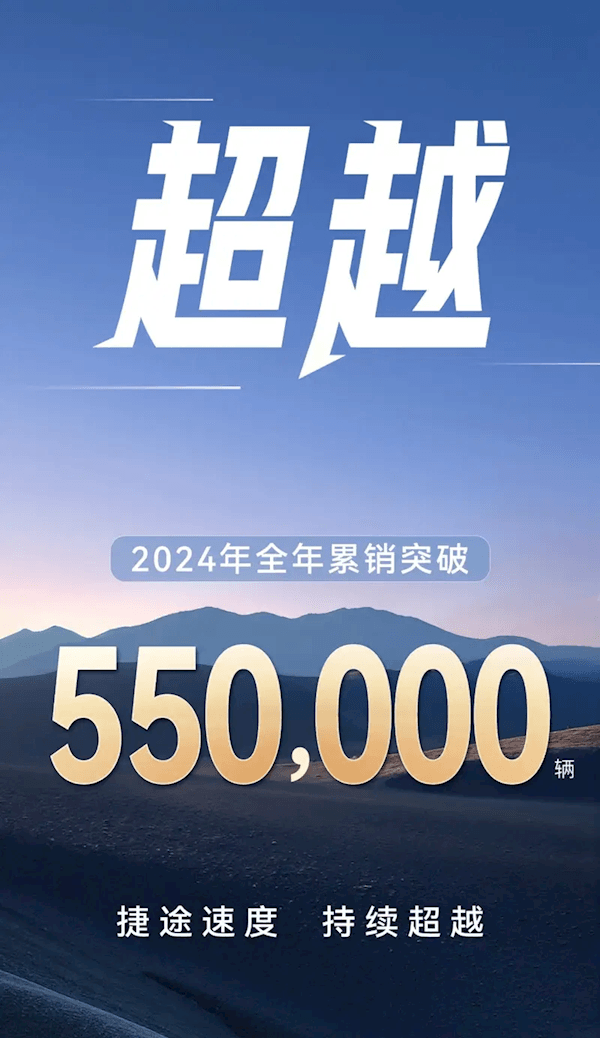 捷途汽车2024年年销突破55万：2025年将冲击80万目标-第1张图片-芙蓉之城