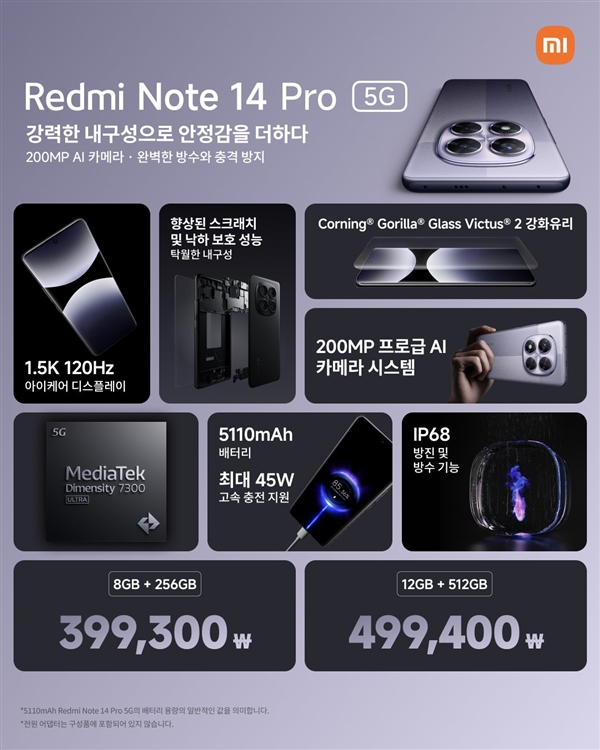 小米进军三星大本营！在韩国发布小米14T、Redmi Note14 Pro 5G-第2张图片-芙蓉之城