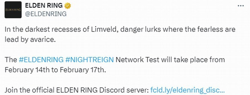 艾尔登法环新作即将上线！黑夜君临网络测试将于2月14日至17日进行-第1张图片-芙蓉之城