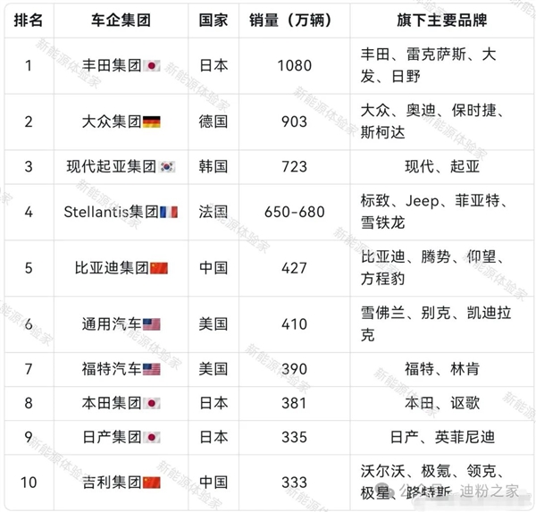 2024年全球车企销量排行榜出炉：比亚迪狂超美日跃居第五-第2张图片-芙蓉之城