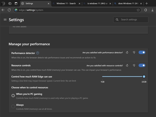 微软Edge迎超实用新功能！可限制内存使用量-第1张图片-芙蓉之城