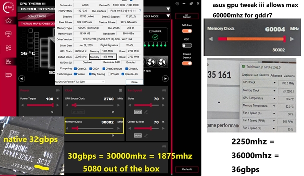 RTX 5080 GDDR7显存解锁超频：高达36GHz！-第2张图片-芙蓉之城