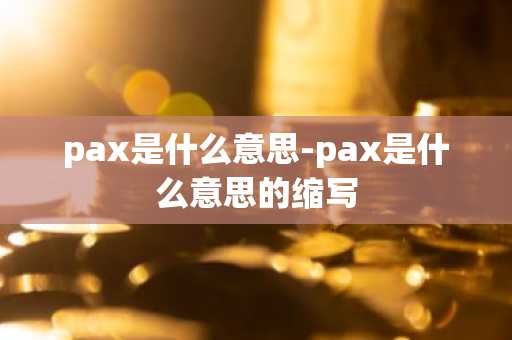 pax是什么意思-pax是什么意思的缩写-第1张图片-芙蓉之城