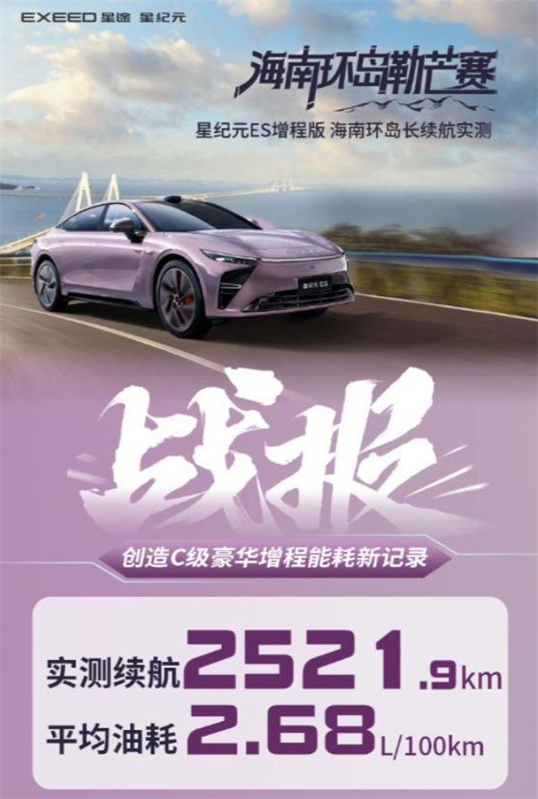 星纪元ES增程满油满电实测行驶2500公里：绕了海南岛3圈-第1张图片-芙蓉之城
