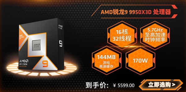 AMD最强游戏和生产力CPU！锐龙9 9950X3D、9900X3D售价公布：中国首发价5599元、4599元-第2张图片-芙蓉之城