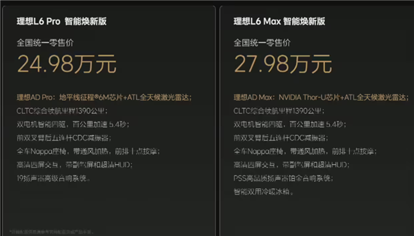 全部标配激光雷达！理想L6智能焕新版上市：24.98万元起-第1张图片-芙蓉之城