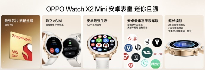 安卓表皇新品：小尺寸智能旗舰OPPO Watch X2 Mini-第5张图片-芙蓉之城