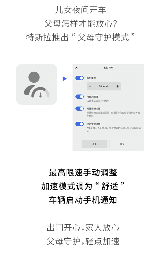 特斯拉家长控制支持设定车辆最高速度 陶琳：希望可以让每个家庭平安用车-第3张图片-芙蓉之城