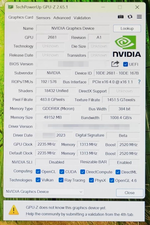 从未发布的Titan Ada首测：满血AD102核心、48GB显存、双16针供电-第5张图片-芙蓉之城