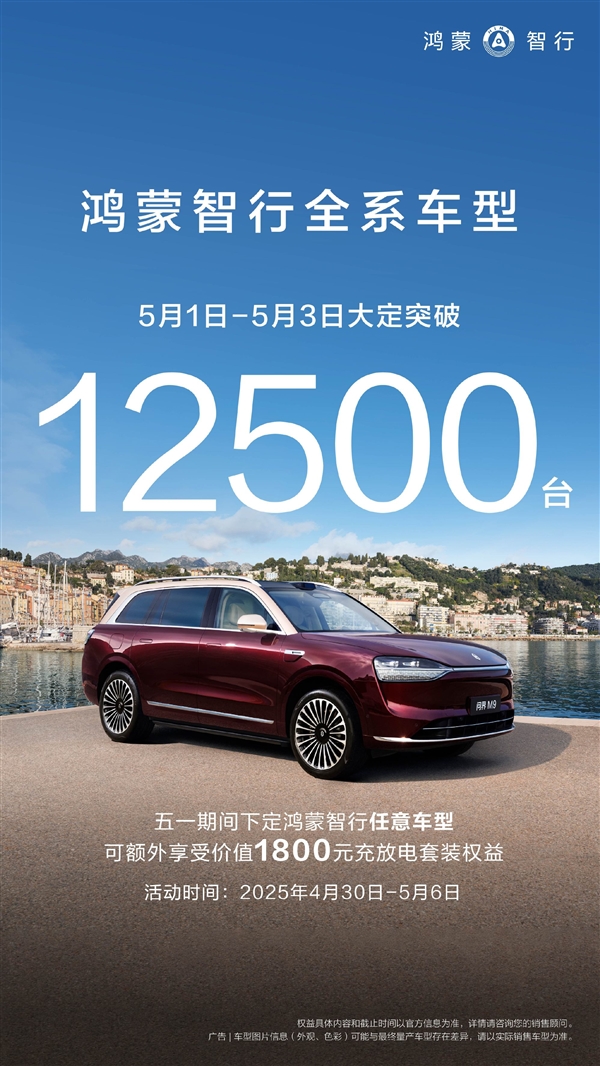 假期战神！鸿蒙智行五一5天大定超2.2万台：同比翻倍-第3张图片-芙蓉之城