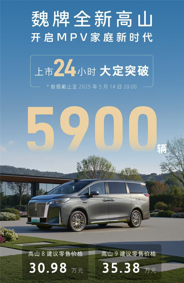 让魏建军买了5台埃尔法的魏牌高山成了！上市24小时大定破5900台-第1张图片-芙蓉之城